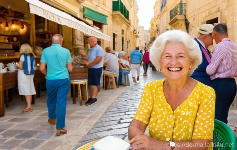 몰타에서의 은퇴 생활 - **Prompt 1: Relaxed Retirement in Valletta**
    A happy, elegantly dressed German woman in her late...