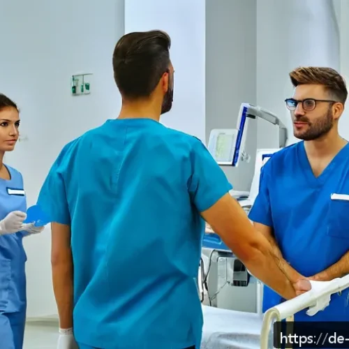 Home 30 몰타 병원 및 약국 - A modern, well-equipped Maltese hospital emergency room scene during the day, featuring diverse medi...